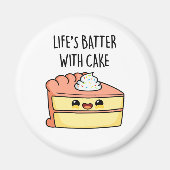 Levenslang met Cake Funny Cake Pun Magneet (Voorkant)