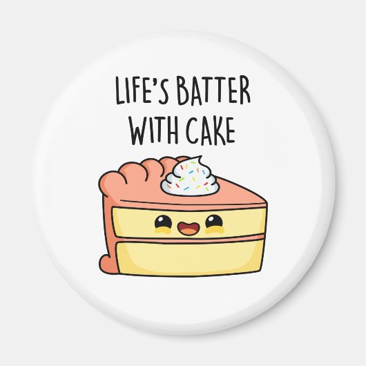 Levenslang met Cake Funny Cake Pun Magneet (Voorkant)