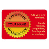 Levenslange garantie Symbool Jouw naam Rect Magnet Magneet (Horizontaal)