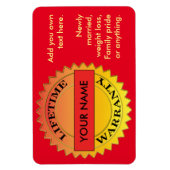 Levenslange garantie Symbool Jouw naam Rect Magnet Magneet (Verticaal)