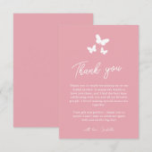 Levenslange Vlinders Blush Roze Bruidsdouche Bedankkaart (Voorkant / Achterkant)