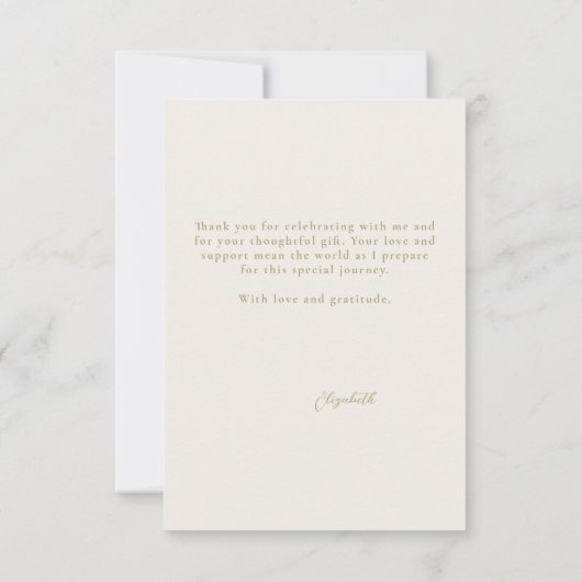 Levenslange vlinders Ivoor Goud Chic Vrijgezellenf Bedankkaart (Achterkant)