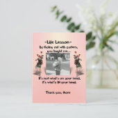 Levenslessen #1 briefkaart (Staand voorkant)