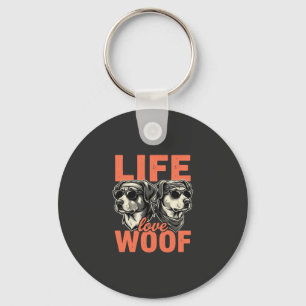 Levensliefde Woef Hond Liefhebber Sleutelhanger