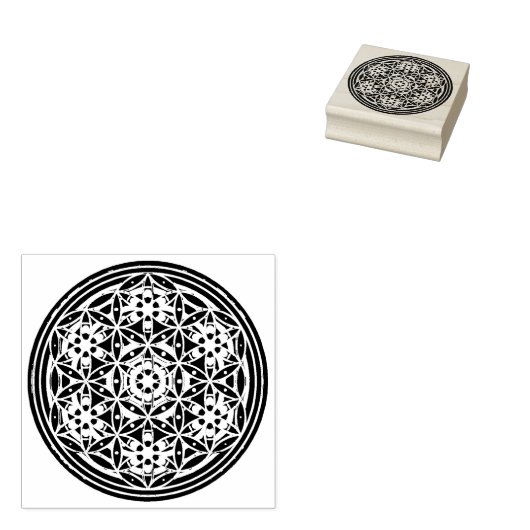 Levensloop / Blume des lebens - Button II Rubberstempel (Gestempeld)