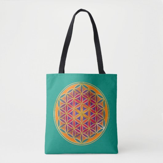 Levensloop / Blume des lebens - Button III Tote Bag (Voorkant)
