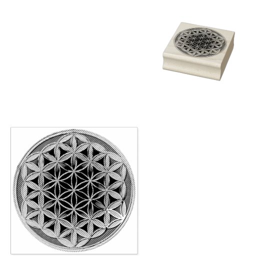 Levensloop / Blume des lebens - Button IV Rubberstempel (Gestempeld)