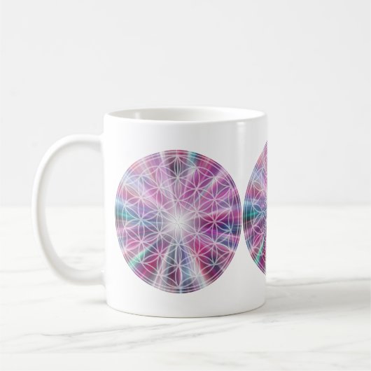 Levensloop / Blume des lebens - Button VII Koffiemok (Links)