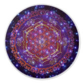 Levensloop / Blume des lebens - Ornament II a Keramische Knop (Voorkant)