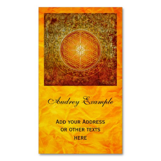 Levensloop / Blume des lebens - Ornament III Magnetisch Visitekaartje (Voorkant Verticaal)