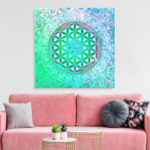 Levensloop / Blume des lebens - Ornament IV Canvas Afdruk (Insitu (Woonkamer))