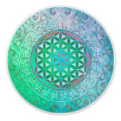 Levensloop / Blume des lebens - Ornament IV Keramische Knop (Voorkant)