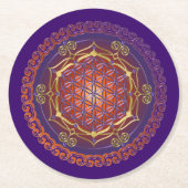 Levensloop / Blume des lebens - Ornament Ronde Kartonnen Onderzetter (Voorkant)