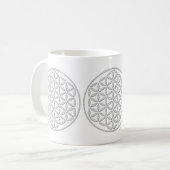 Levensloop / Blume des lebens - wit stempel Koffiemok (Voorkant links)