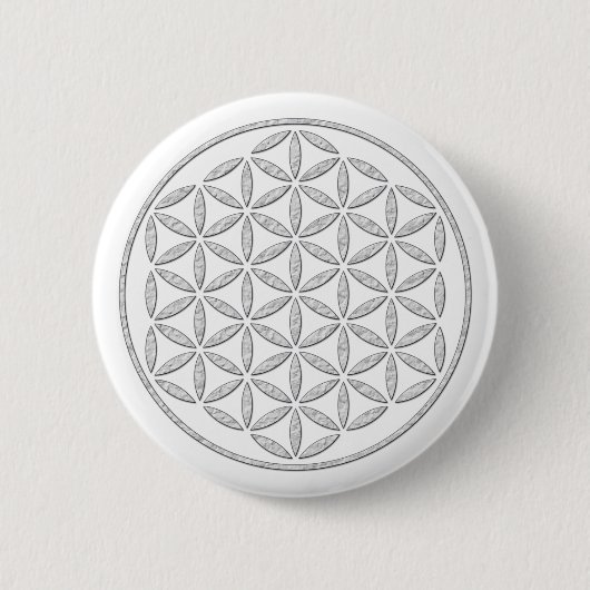Levensloop / Blume des lebens - wit stempel Ronde Button 5,7 Cm (Voorkant)