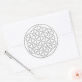Levensloop / Blume des lebens - wit stempel Ronde Sticker (Envelop)