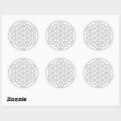 Levensloop / Blume des lebens - wit stempel Ronde Sticker (Vel)