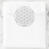 Levensloop / Blume des lebens - wit stempel Ronde Sticker (Tas)