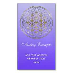 Levensloop / Blume des lebens - zilvergoud Magnetisch Visitekaartje