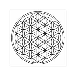 Levensloop / Blume des lebens - zwart, vast Zelfinktende Stempel