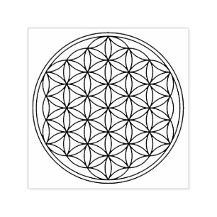 Levensloop / Blume des lebens - zwart, vast Zelfinktende Stempel