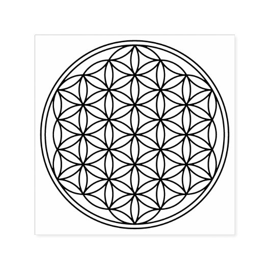 Levensloop / Blume des lebens - zwart, vast Zelfinktende Stempel (Design)