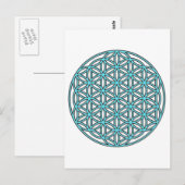 Levensloop Single Turquoise Briefkaart (Voorkant / Achterkant)