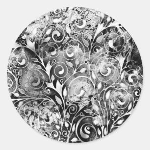 Levensloop - Spiralen laten gomstijl 1 achter Ronde Sticker