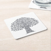 Levensmiddelboom Vierkante Kartonnen Onderzetter (Schuin)