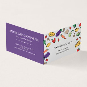 Levensmiddeldoppen - Paars Homemade Food Hang Labe Visitekaartjes