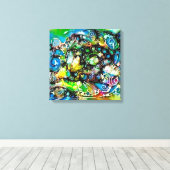 Levensmiddelen - neurografische artikelen 7 canvas afdruk (Insitu (Houten vloer))
