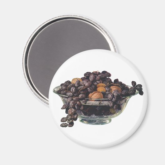 levensmiddelen, noten en amandelen, vruchten en n magneet (Voorkant / Achterkant)