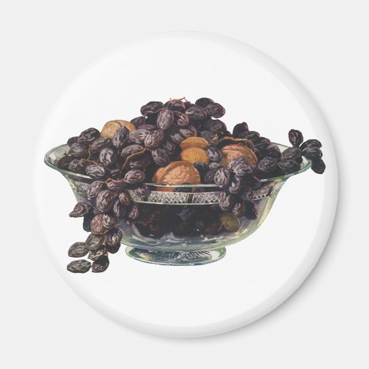 levensmiddelen, noten en amandelen, vruchten en n magneet (Voorkant)