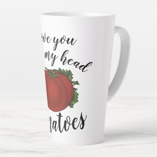  levensmiddelen, rijpe tomaten, groenten en fruit latte mok (Rechterhoek)