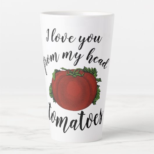 levensmiddelen, rijpe tomaten, groenten en fruit latte mok (Voorkant)