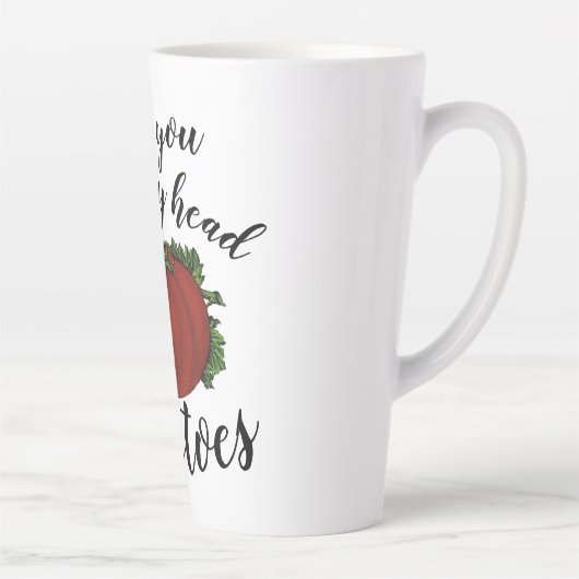 levensmiddelen, rijpe tomaten, groenten en fruit latte mok (Rechts)