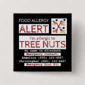 Levensmiddelenalarm Makkelijk bewerken Square Labe Vierkante Button 5,1 Cm (Voorkant)
