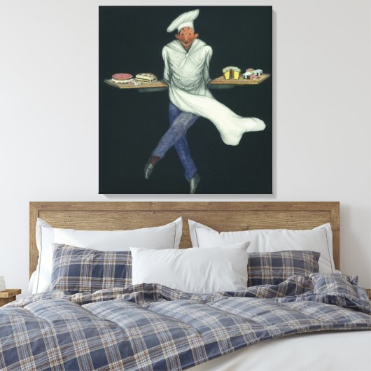 levensmiddelenbedrijven, banketker met bankdesser canvas afdruk (Insitu (Slaapkamer))