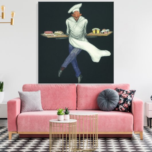 levensmiddelenbedrijven, banketker met bankdesser canvas afdruk (Insitu (Woonkamer))