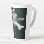 levensmiddelenbedrijven, banketker met bankdesser latte mok (Rechterhoek)