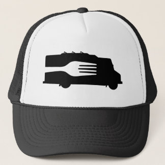 Levensmiddelenvrachtwagen: Zijkant/vork (zwart/wit Trucker Pet
