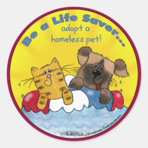 Levensredder - Homeless Pets adopteren Ronde Sticker