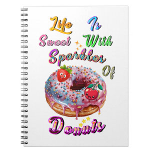 Levensstationery Is Zoet Met Vonken Van Donuts Notitieboek