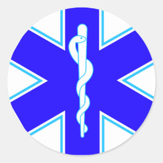 Levensster (ambulance) ronde sticker