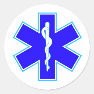 Levensster (ambulance) ronde sticker