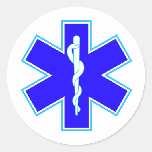 Levensster (ambulance) ronde sticker (Voorkant)