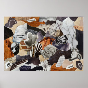 levensstijl Atmosphere, grijs, bruin, zwart en zwa Poster