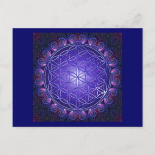 LEVENSSTROOM / Blume des Lebens Mandala I Square Briefkaart