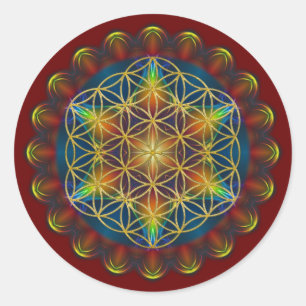 LEVENSSTROOM / Blume des Lebens - Mandala III Ronde Sticker