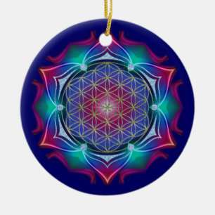 LEVENSSTROOM / Blume des Lebens - Mandala IV Keramisch Ornament